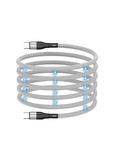 Siyah Vaorlo Manyetik Organize Şarj Kablosu 66w Süper Şarj Veri Kablosu Usb'de Type-c Cc Type-c'ye Type-c/lightning Kablo 56576868