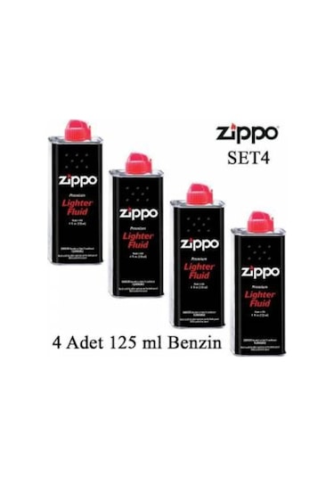 4 Adet Made In Usa Zippo Çakmak Benzini 125Ml Zippo Benzin