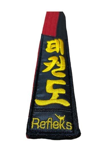 Refleks Taekwondo Nakışlı Pum Kuşak Kırmızı - Siyah