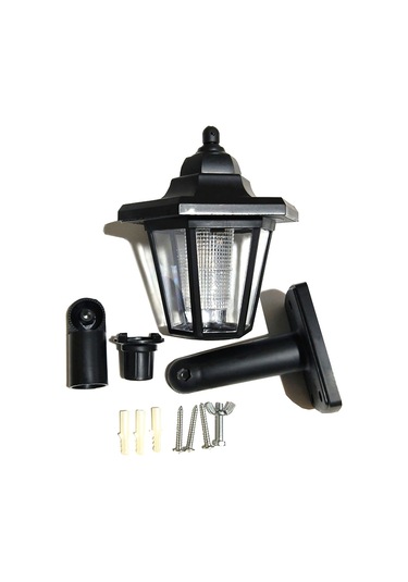 Vkemall Güneş Enerjili Led Duvar Lambası Hexagon Şekli, Işık Sensörlü, Beyaz Işık, Dış Mekan Bahçe Çit İçin, Kolay Kurulum - 1 Adet Beyaz