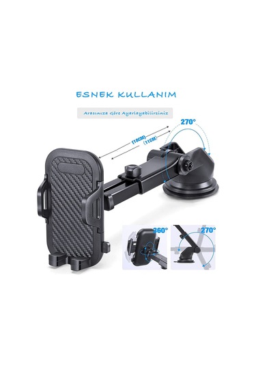 Tüm Telefon Ve Arabalara Uyumlu Akrobat Vantuzlu Telefon Tutucu