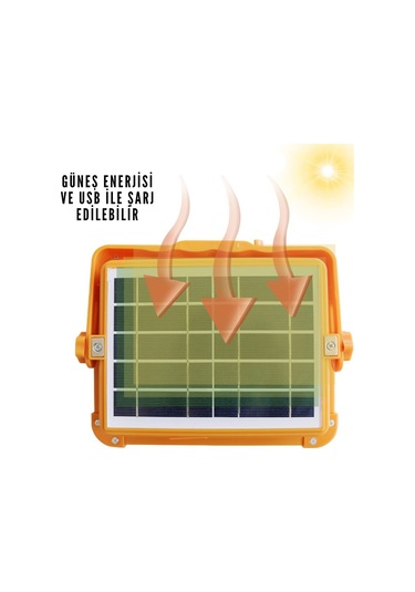 Threemen Şarj Edilebilir Kamp Lambası Güneş Enerjili Işıldak Usb Beyaz