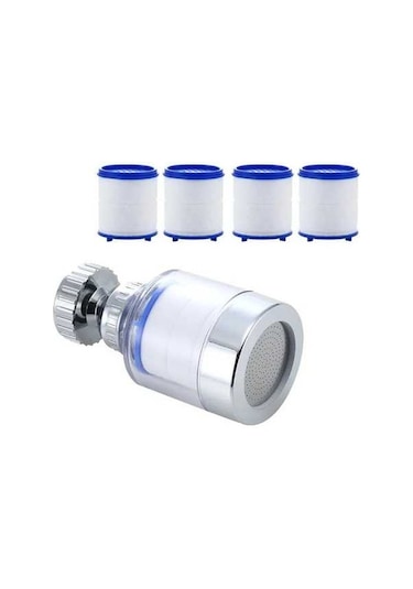 Novahub Musluk Filtre Püskürtücü Kafa Ev Su Arıtma Filtresi Duş 360 Kaldır Klor Ağır Metal Filtrelenmiş Açık Gri