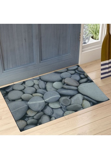 Myfloor Taşlar Desenli Çift Taraflı Kauçuk Kapı Önü Paspası