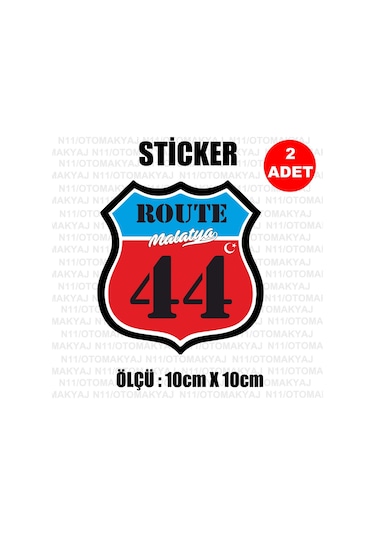 44 Malatya Plaka Rota Sticker Araba Kask Motosiklet Laptop Etiket