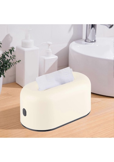 Ofis Yatak Odası Oturma Odası İçin Su Geçirmez Basit Krem Sarı Geniş Açılımlı Plastik Peçete Kutusu, Peçete Kutusu Tutucu