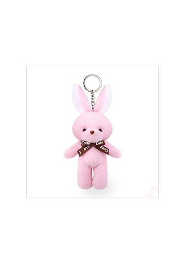 Pelüş Tavşan Anahtarlık, 15 Cm X 8 Cm - Pembe