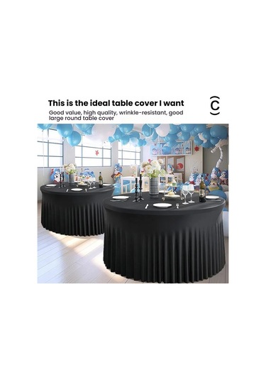 Sones 4ft Polyester Elastik Masa Örtüsü Örtüsü Düğün Ziyafet Parti Dekorasyonu Yuvarlak Masa Eteği Ofis Masa Örtüsü Beyaz Beyaz