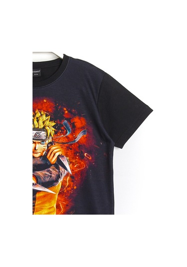 3D Baskılı Anime Naruto Uzumaki Unisex Çocuk Yetişkin Yazlık Siyah Tişört