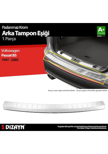 S-dizayn Vw Passat B5 Sw Krom Arka Tampon Eşiği 1997-2005