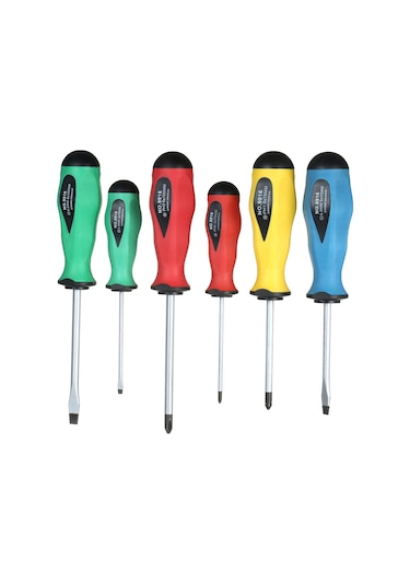 Padalink Penggong 6 Parça Tornavida Seti: Ph2/ph1/ph0 Çapraz, Sl6/sl5/sl3 Düz Uçlu, Kaymazsız Uç Ve Ergonomik Saplı Tamir Aletleri