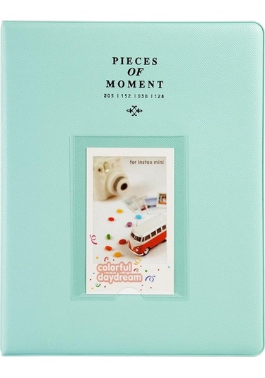 128 Cepler Fotoğraf Kitabı Albümü İsim Kartı Tutucu Fujifilm Instax Mini 8 / 7s / 70/25 / 50s / 90 Hafif Nane