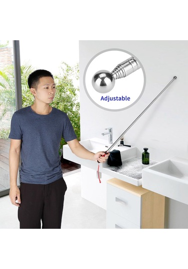 Kosona Stahl Teleskopik Duvar Boşluk Testeri - Dayanıklı, Konforlu Saplı, 115cm Uzunlukta, Ev İnceleme Ve Tespit Aracı