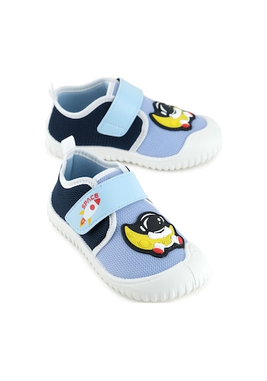 Gezer Yazlık Erkek Çocuk Pvc Taban Cırt Cırtlı Ayarlanabilir Keten Günlük Ayakkabı Mavi-Lacivert