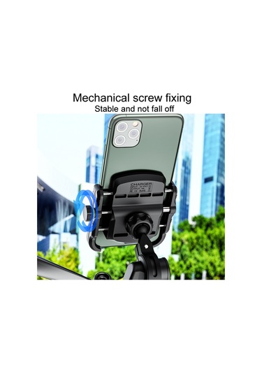 Kewig M8s Bisiklet Alüminyum Navigasyon Dağı Açık Bisiklet Cep Telefonu Tutucu Siyah Siyah