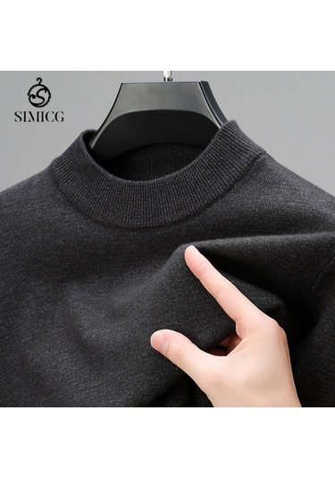 Kışın Yeni Yarım Balıkçı Yaka Sıcak Günlük Düz Renk Erkek Kazağı Gri