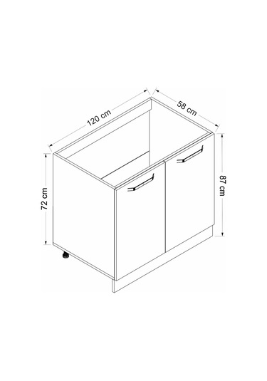 Minar Mutfak Modül Alt 2k 120cm Evye Dolap Byz Mebran C Byz