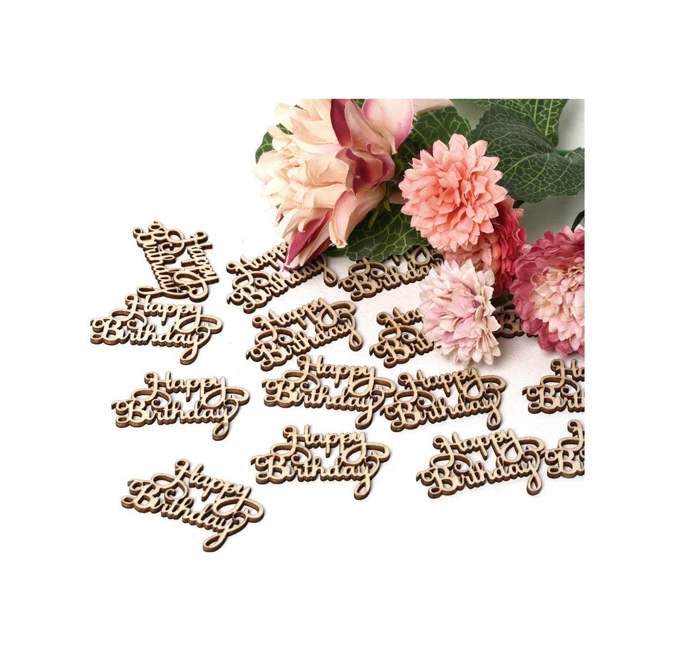 Folinda Ahşap Vintage "happy Birthday" Dekoratif Levha, Ev/open Air Parti Düzeni, 15 Adet/set, Canlı Atmosfer Eklentisi