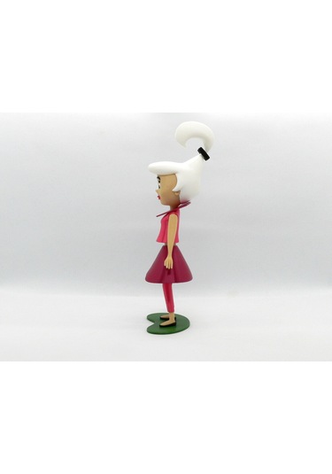 Retro-fütüristik Uzay Çağı Kadın Figürü - Pembe Elbiseli Modern Biblo
