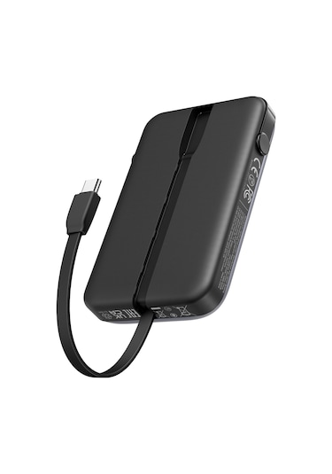 Ugreen Uno Dahili Kablolu 10.000 Mah 30w Hızlı Şarj Powerbank, Siyah, 35603b Gri