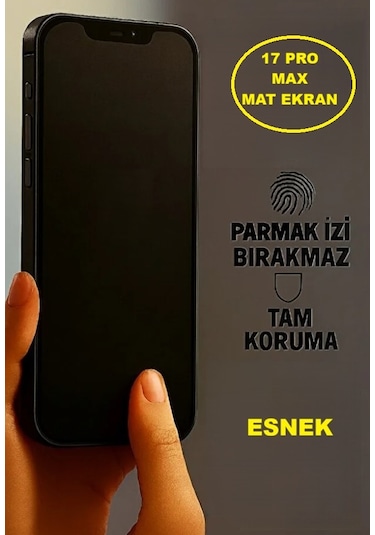 Apple iPhone 17 Pro Max Uyumlu Mat Ekran Koruyucu Seramik Nano Tam Kaplar