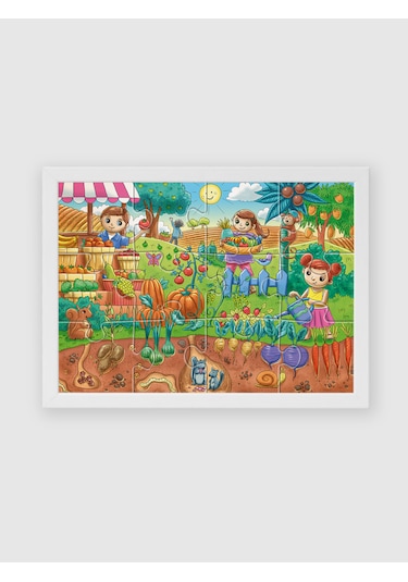 Eğitici Çocuk Kutu Oyunu Junıor Bahçe Puzzle 12 Parça Puzzle 3+ Y