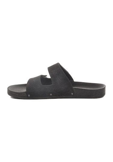 Siyah Cırtlı Büyük Numara Erkek Terlik Pc-7039 M Siyah