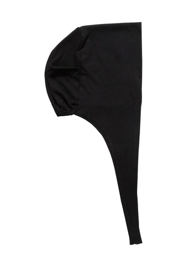 Tesettür Bone Bağcıklı Likralı Siyah