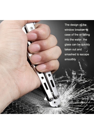 Emniyet Çekiçli Katlanır Taş Kaldırma Kancası Taşınabilir Araba Lastiği Temizleme Aleti Seti - Paslanmaz Çelik Renk