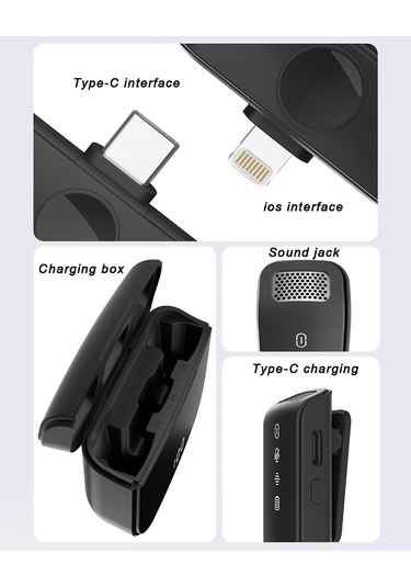 Kablosuz Yaka Mikrofonu, Güç Göstergeli Mini Yaka Mikrofonu,