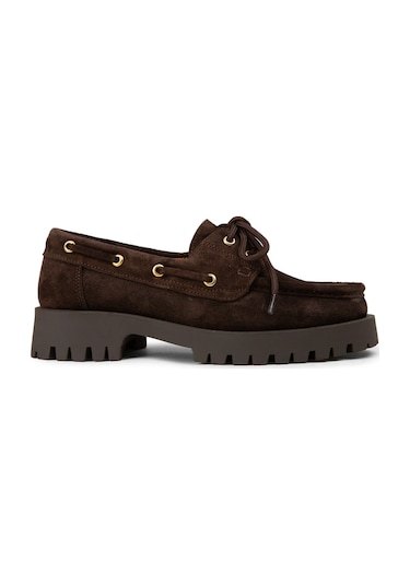 Deery Kadın Hakiki Süet Kahverengi Marin Loafer - 02036zkhvc01