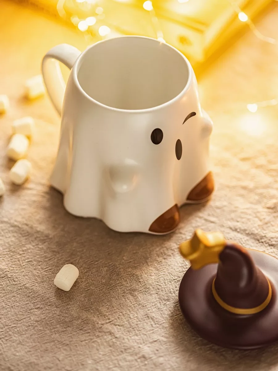 Roomi Çay Ve Kahve İçin Seramik Kâse "hayalet" Figürlü. 191706965 Beyaz
