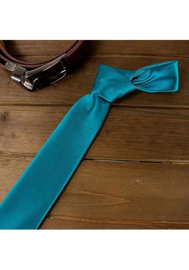 Tezzgelsin Erkek Saten Kravat ve Mendil Set Nefti Yeşil