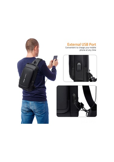 Maiyame "erkek Bisiklet Çantası - Usb Şarj Portlu, Kilitli Fermuarlı, Çok Amaçlı Sırt Çantası" Siyah - Kahverengi