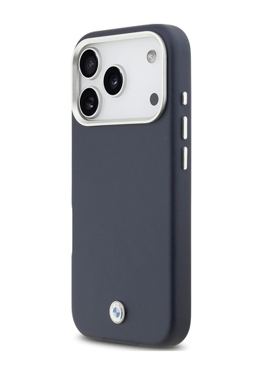 İphone 17 Pro Uyumlu Kılıf Bmw Lisanslı M-safeli Metal Logolu Tam Kaplama Deri Kapak Lacivert Lacivert