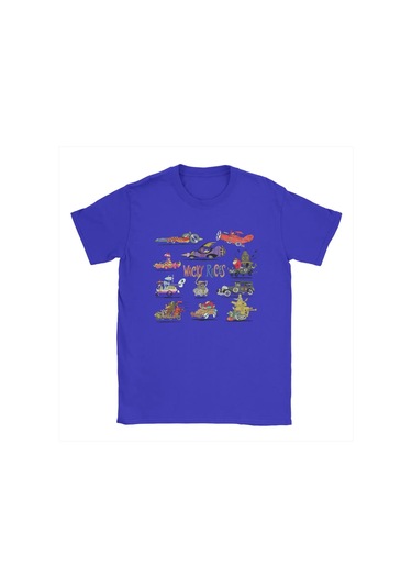 Champrınt 60'lar Tuhaf Yarışlar Erkek Pamuklu Tişört - Kısa Kollu O Boyun 4xl 5xl 6xlmavi Mavi