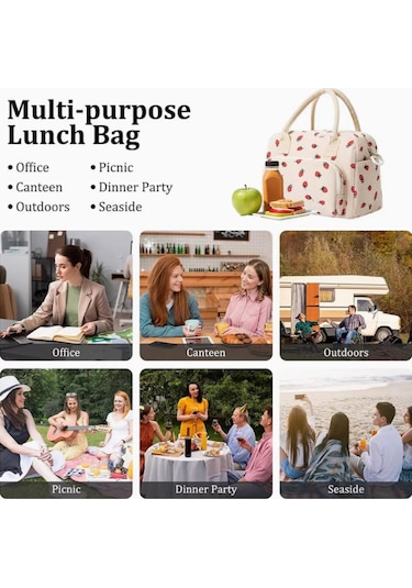 Geeksen Siyah Korduroy Isı Yalıtımlı Çanta - Büyük Kapasiteli, Çoklu Cep, Piknik/seyahat/iş İçin 29x17x22.5cm Gösterildiği Gibi