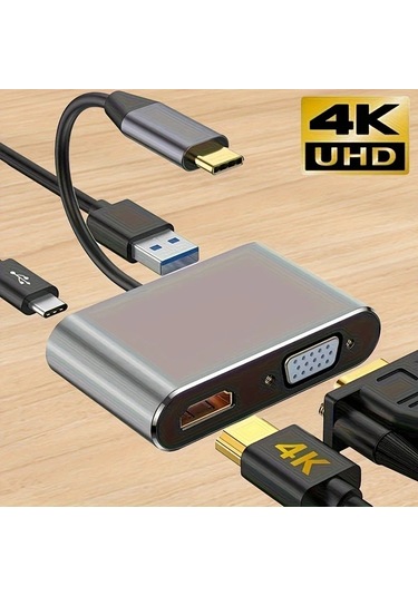 Xuweiwei 4k Hdtv Vga Pd Sarj Ve Ssd Yuvasi 4ü 1 Arada Usb C Hub Adaptörü Nintendo Switch Macbook