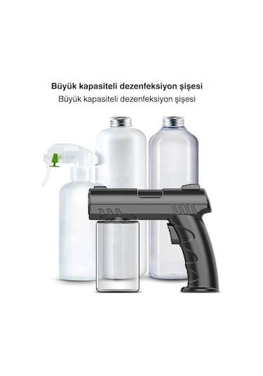 Shopytech 280 Ml Nano Mavi Işıklı Şarjlı Sprey Tabancası Kablosuz Atomizer İnce Sis & 1 1.5 M Menz