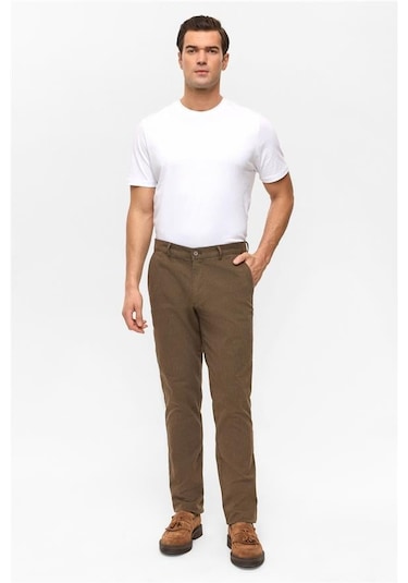 Kiremit Regular Armürlü Pantolon Kiremit