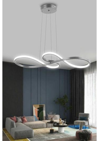 Yol Modern Sarkıt Mutfak, Balkon Led Avize - Kumandalı / Krom Krom