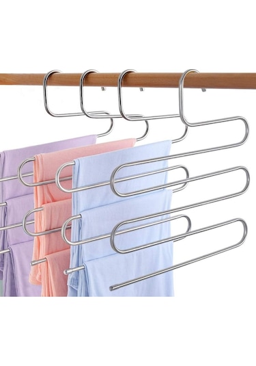 Arvale 6 Adet Metal Pantolon Eşarp Askısı 5 Katlı 6 Adet Askı