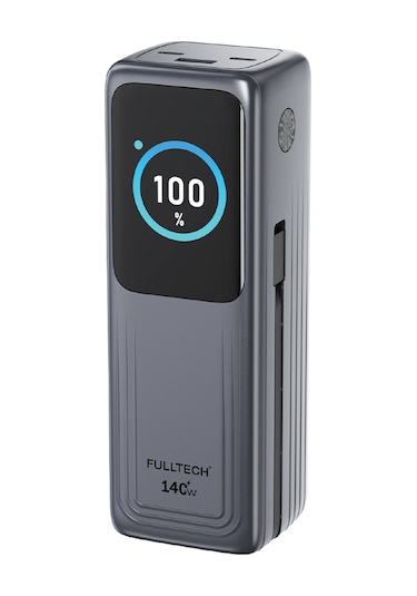 Fulltech Fp34 140w 30.000mah Akıllı Ekranlı Hızlı Şarj Powerbank 2xusb-c & Dahili Kablo 4 Cihaz Siyah