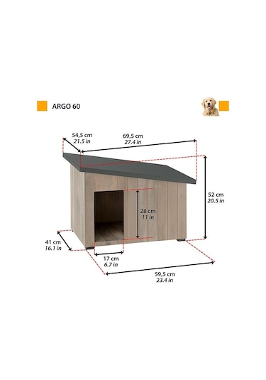 Ferplast Argo 60 Ahşap Köpek Kulübesi
