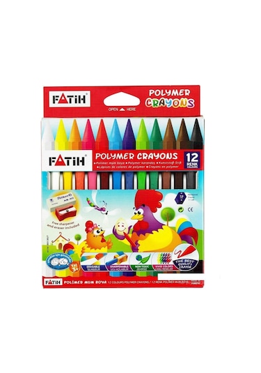 Fatih Mum Pastel Boya Polymer Crayons 12 Renk 50130-F