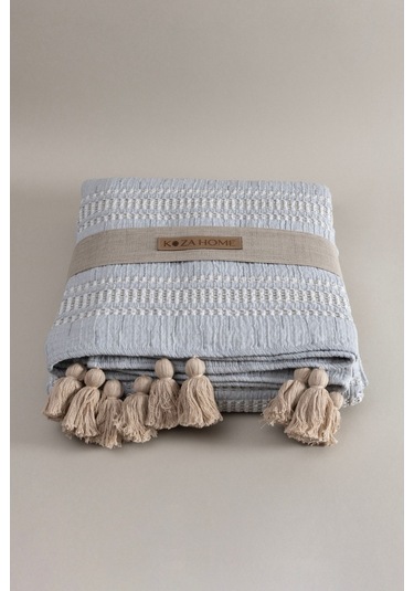 Koza Home Assos Gri Taş Yıkama Çift Kişilik Yatak Örtüsü 230x250 5037 Gri