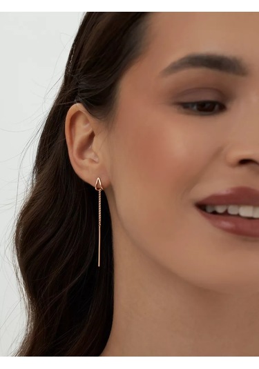 Marıola 925 Ayar Gümüş Pullu Altın Kaplama Küpeler 87625240 Altın