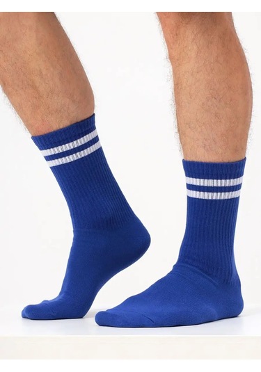 Novomoskovskij Trikotaz Erkek Çorapları Seti 3 Çift, Yüksek, Düz Renkli, Spor 24811149 Açık Mavi