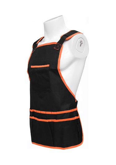 Yifomall Çift Katlı Oxford Kumaş Bahçe Aleti Apronu, Ayarlanabilir Bel Ve Askı, Çok Cepli, Dayanıklı İş Ve Ev Çalışmaları İçin Turuncu-siyah