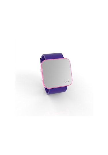Cool Watch Saat - Pembe Led Kasa - Mor Kayış Unisex